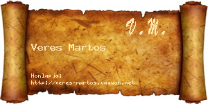 Veres Martos névjegykártya